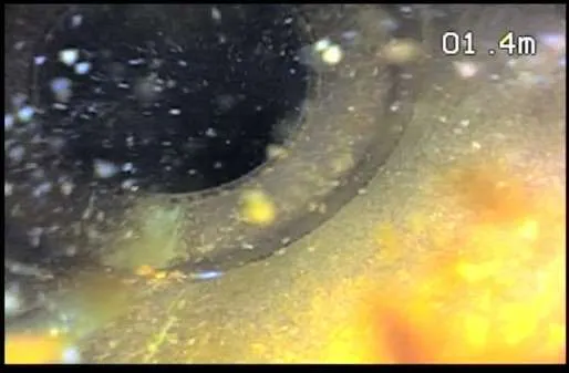 浮遊物の状態：洗管前の管内