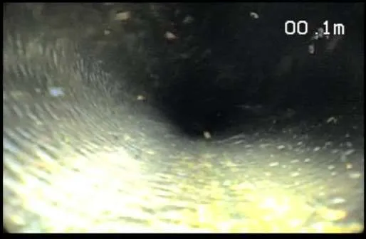 堆積物の状態：洗管後の管内